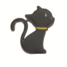 Plaque de métal chat noir